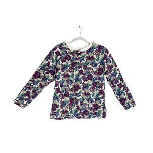 Cherokee Women's Floral 3/4 Sleeve Pullover Top - Size M